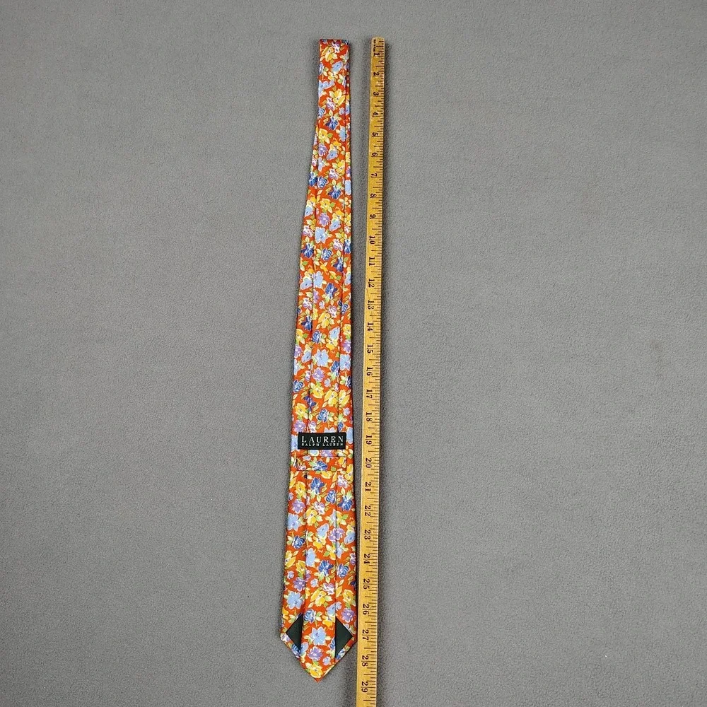 Lauren Ralph Lauren 100% Silk Neck Tie Multicolor Floral Hand Made 58